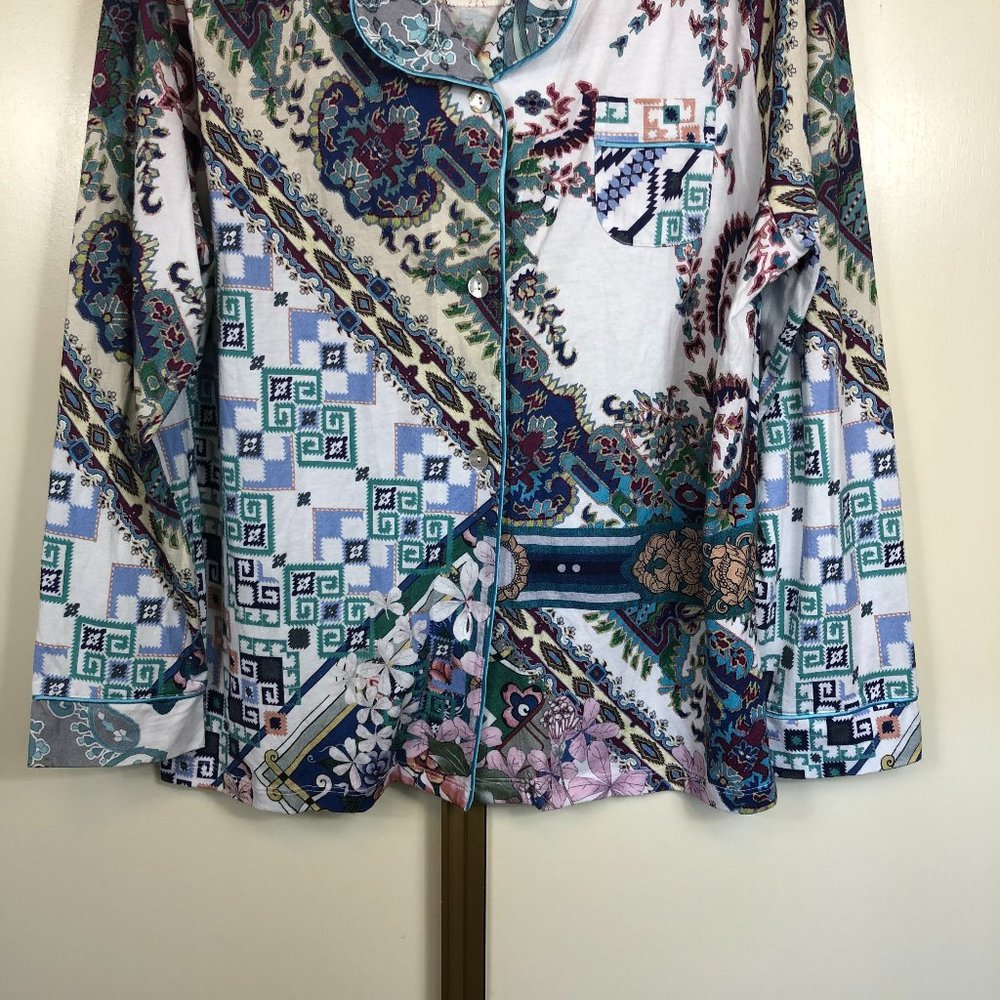 Johnny Was Multicolor Patterned Pajama Top - Picture 4 of 11